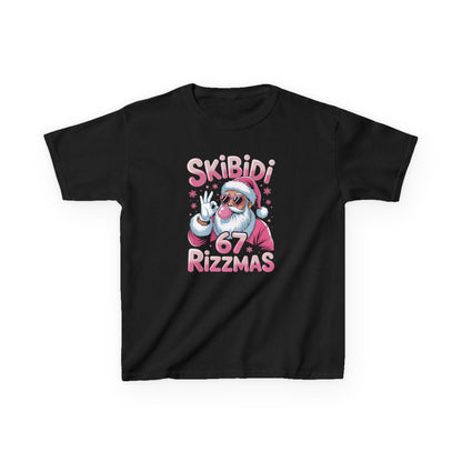 Kids Christmas Tee - 'Skibidi Rizzmas' Santa T-Shirt