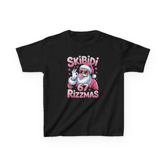Kids Christmas Tee - 'Skibidi Rizzmas' Santa T-Shirt