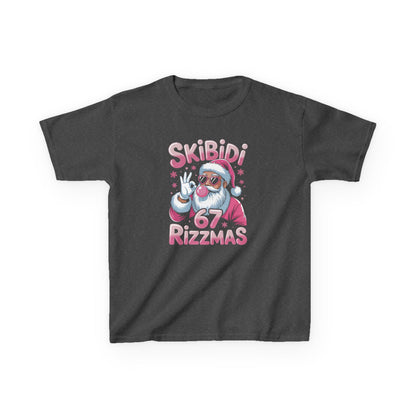 Kids Christmas Tee - 'Skibidi Rizzmas' Santa T-Shirt