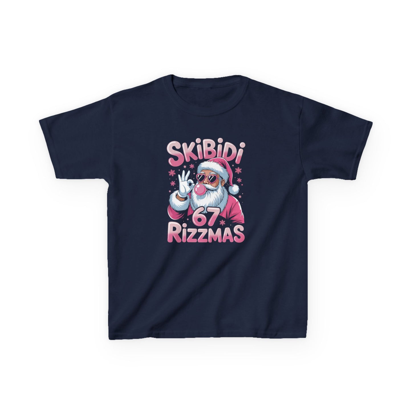 Kids Christmas Tee - 'Skibidi Rizzmas' Santa T-Shirt