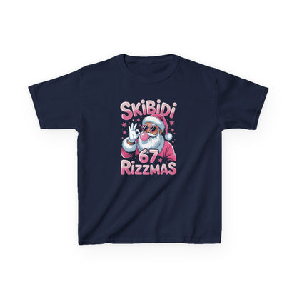 Kids Christmas Tee - 'Skibidi Rizzmas' Santa T-Shirt