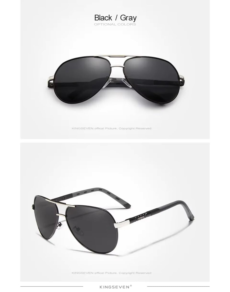 KINGSEVEN Polarized Men Aluminum Sunglasses Driving Mirror Len