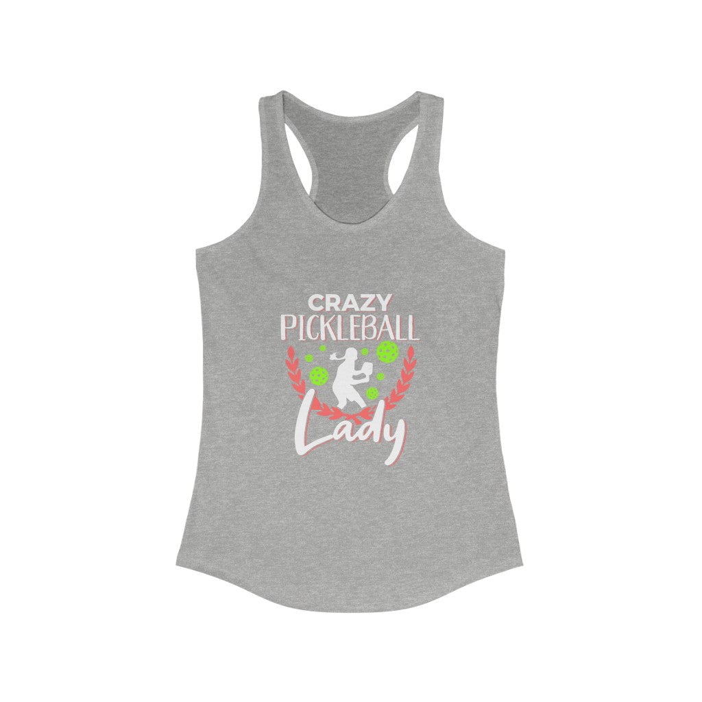 Crazy Pickleball Lady Racerback Tank