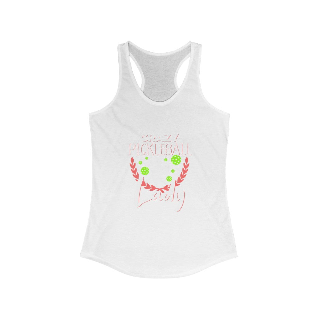 Crazy Pickleball Lady Racerback Tank