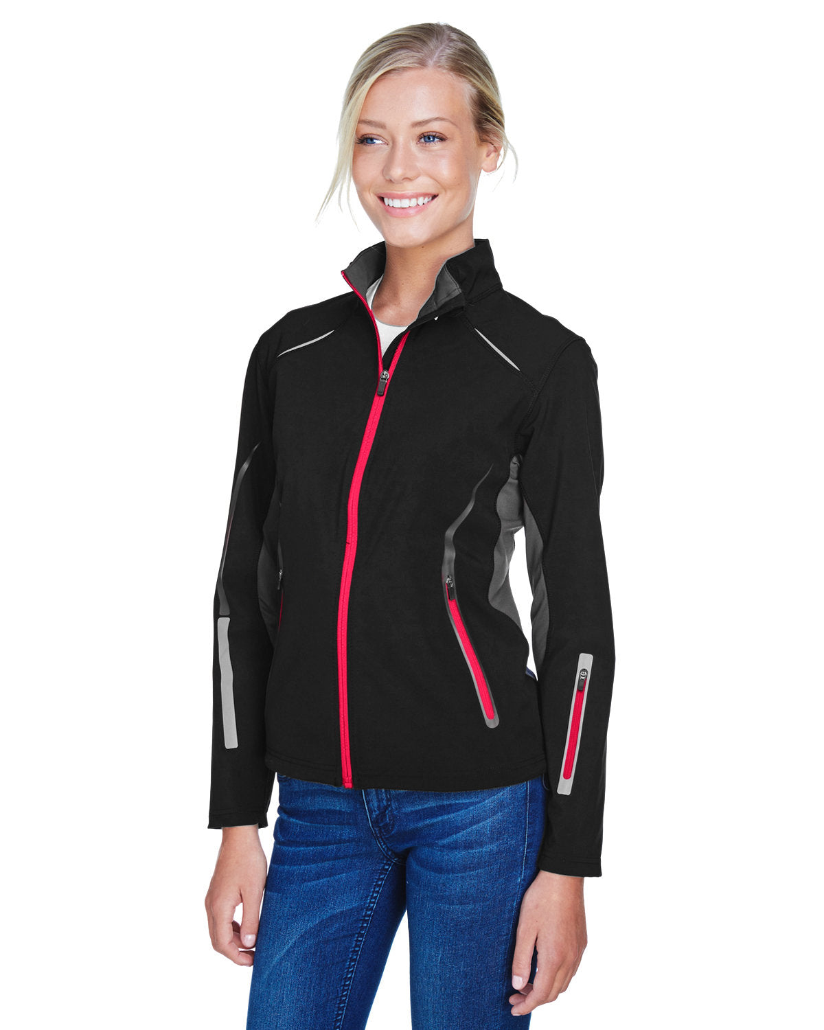 Ladies Three-Layer Light Bonded Hybrid Soft Shell Jacket