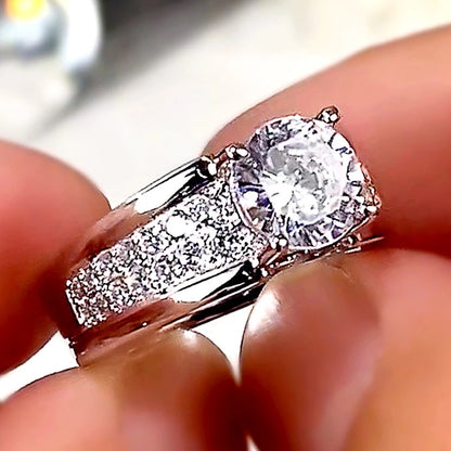 Sterling Silver CZ Engagement Ring