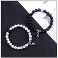 Beaded Bracelets With Magnetic Heart, Set Of 2 Bracelets