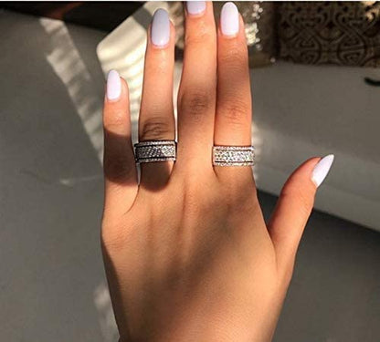 Ladies Fashion 925 Sterling Silver Eternity Band with CZ